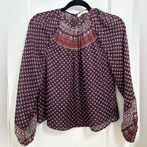Dôen silk scarf print blouse